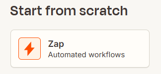 A new empty Zap in the Zapier editor