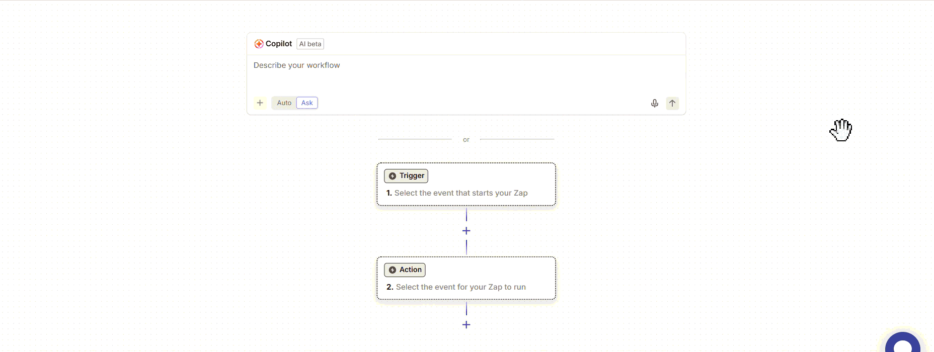 Choosing Webhooks by Zapier as the trigger